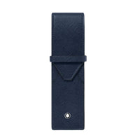 Montblanc Sartorial 2 Pen Pouch Ink Blue Leather - Michael Jones Jeweller