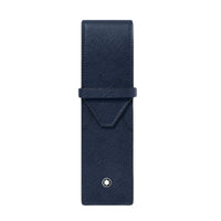 Montblanc Sartorial 2 Pen Pouch Ink Blue Leather - Michael Jones Jeweller