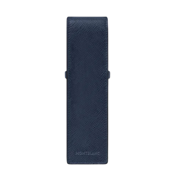 Montblanc Sartorial 2 Pen Pouch Ink Blue Leather - Michael Jones Jeweller