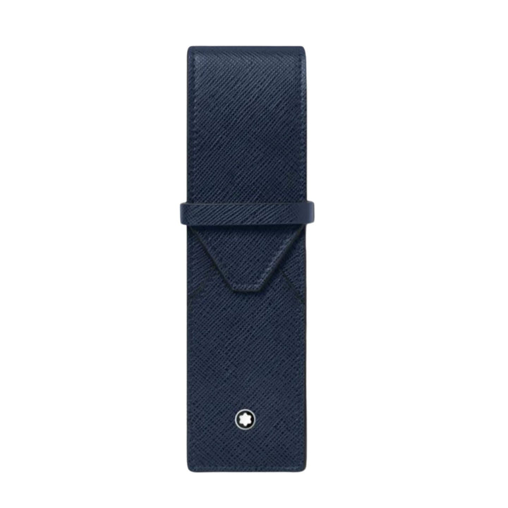 Montblanc Sartorial 2 Pen Pouch Ink Blue Leather - Michael Jones Jeweller