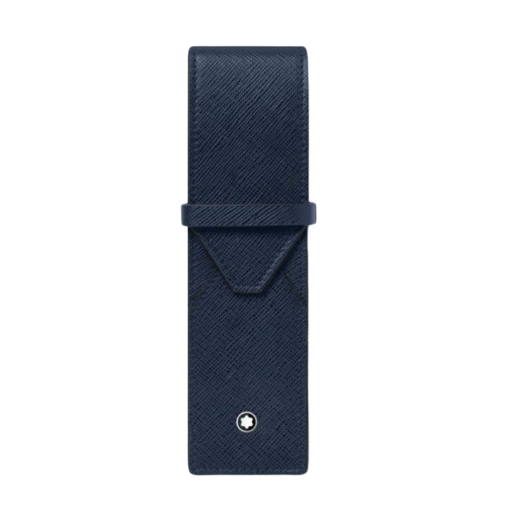 Montblanc Sartorial 2 Pen Pouch Ink Blue Leather