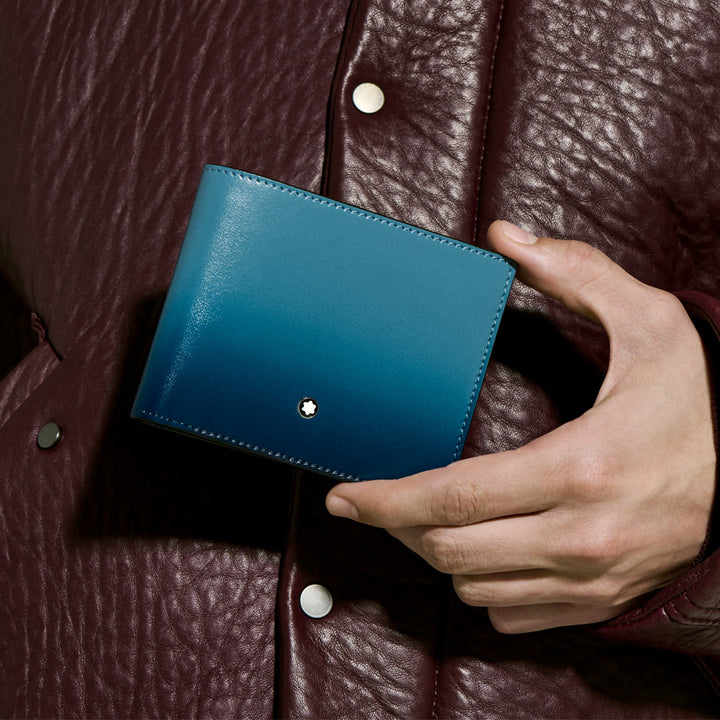 Montblanc Leather - Smokey Blue Meisterstück Wallet 6CC - Michael Jones Jeweller