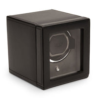 Wolf Black Single Watch Winder With Cover - Michael Jones Jeweller