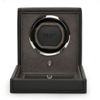 Wolf Black Single Watch Winder With Cover - Michael Jones Jeweller