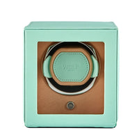 WOLF Cub Single Watch Winder with Cover Seltzer Mint/Peach - Michael Jones Jeweller