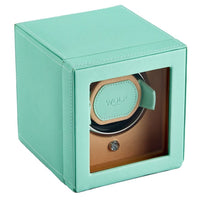 WOLF Cub Single Watch Winder with Cover Seltzer Mint/Peach - Michael Jones Jeweller