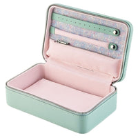 WOLF X LIBERTY Julia Interior Print Medium Jewellery Zip Case - Sage Green
