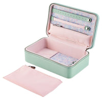 WOLF X LIBERTY Julia Interior Print Medium Jewellery Zip Case - Sage Green