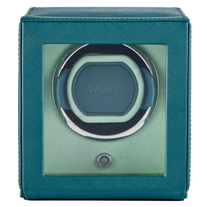 WOLF Cub Single Watch Winder with Cover Seltzer Teal/Mint
