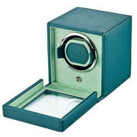 WOLF Cub Single Watch Winder with Cover Seltzer Teal/Mint - Michael Jones Jeweller