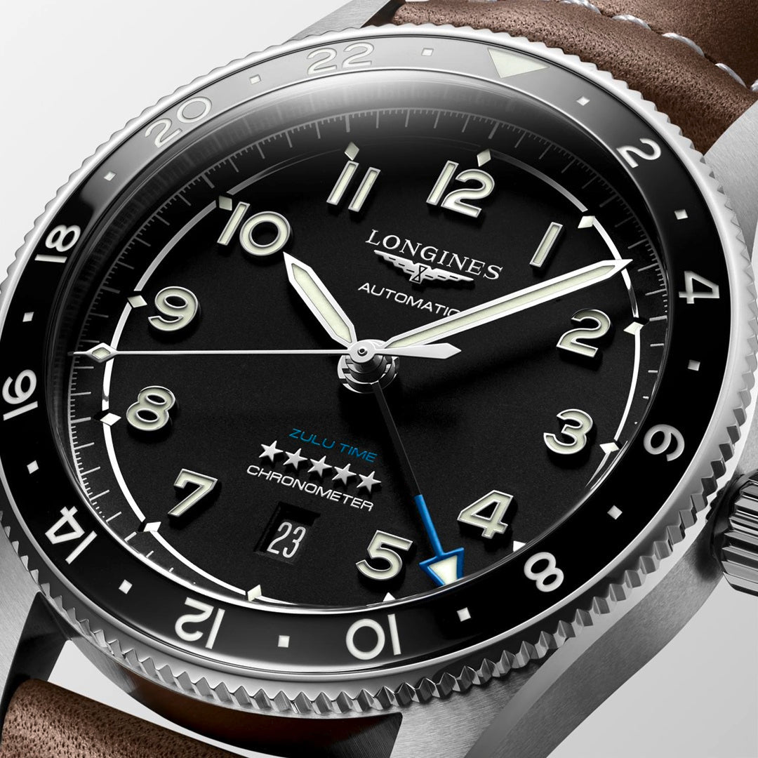 Longines SPIRIT ZULU TIME 42mm Automatic Watch L38124532 - Michael Jones Jeweller