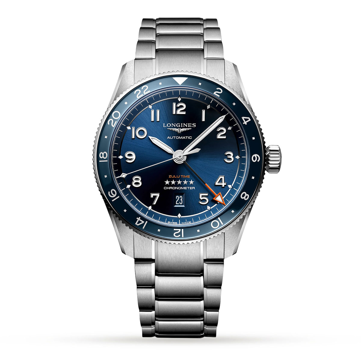 Longines SPIRIT ZULU TIME 42mm Automatic Watch L38124936 - Michael Jones Jeweller