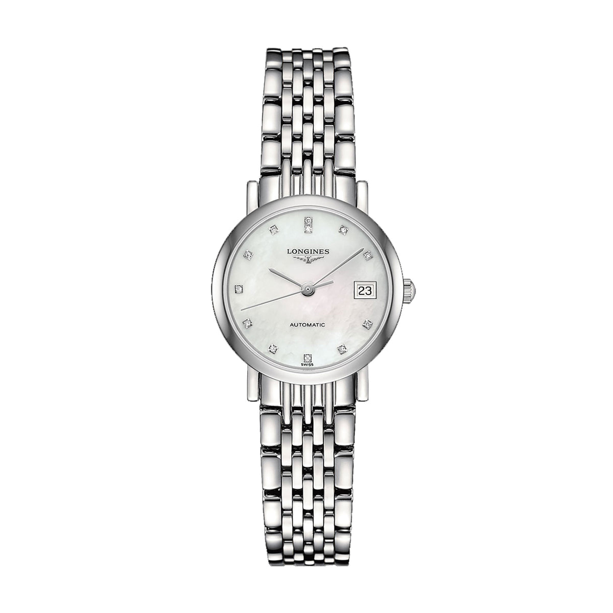 Longines ELEGANT COLLECTION 25mm Automatic Diamond Set Watch L43094876 - Michael Jones Jeweller