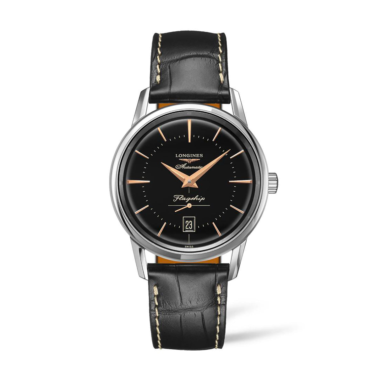 Longines FLAGSHIP HERITAGE 38.5mm Automatic Watch L47954580 - Michael Jones Jeweller