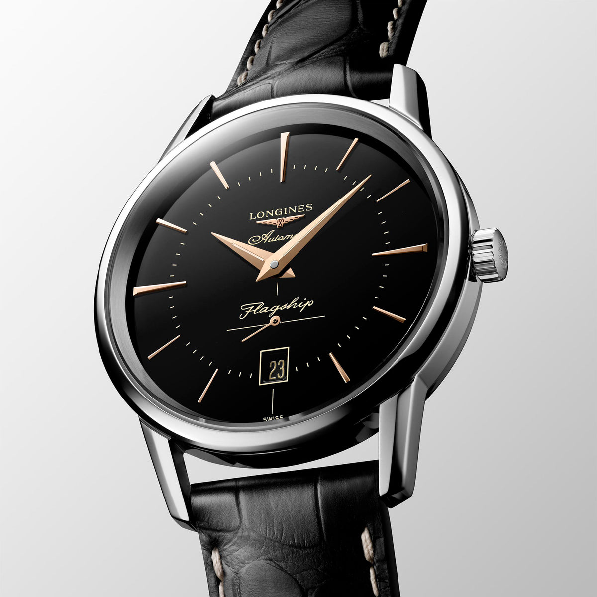 Longines FLAGSHIP HERITAGE 38.5mm Automatic Watch L47954580 - Michael Jones Jeweller