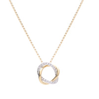 Entwined Oval Diamond 18ct Yellow and White Gold Necklace - Michael Jones Jeweller