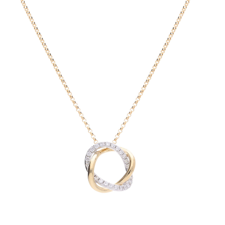 Entwined Oval Diamond 18ct Yellow and White Gold Necklace