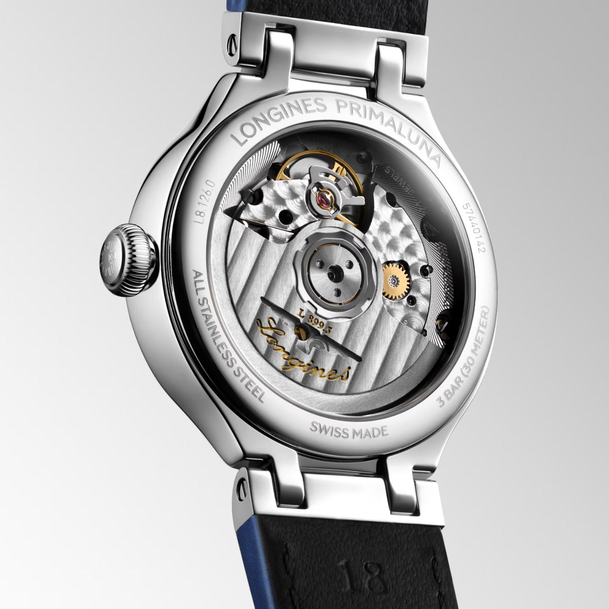 Longines PRIMALUNA MOONPHASE Sapphire 34mm Automatic Watch L81260972 - Michael Jones Jeweller