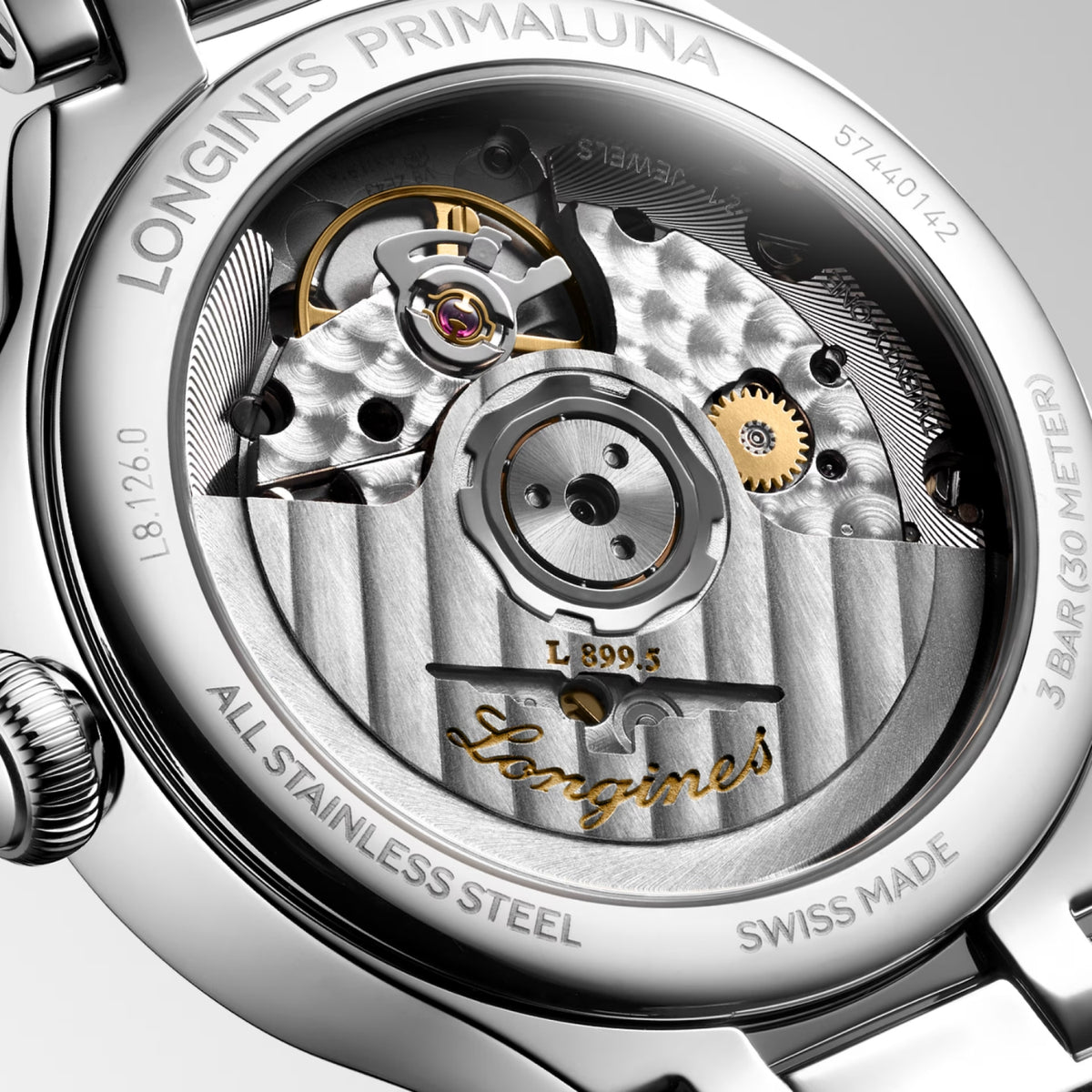 Longines PRIMALUNA MOONPHASE Sapphire 34mm Automatic Watch L81260972 - Michael Jones Jeweller