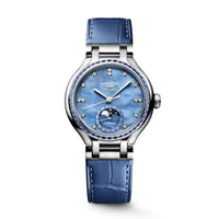 Longines PRIMALUNA MOONPHASE Sapphire 34mm Automatic Watch L81260972 - Michael Jones Jeweller