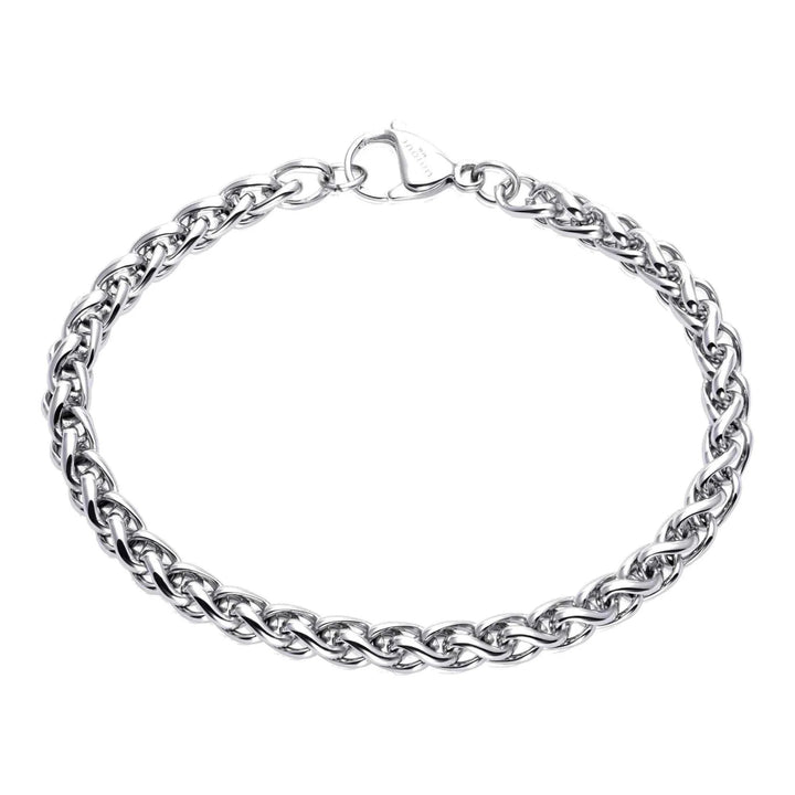Unique Plaited Stainless Steel Bracelet 21cm