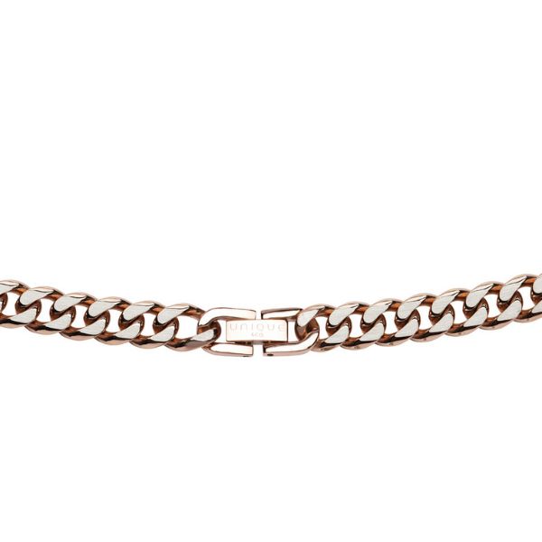 Unique & Co Stainless Steel and Rose IP-plated 8mm Curb Link Chain 50cm