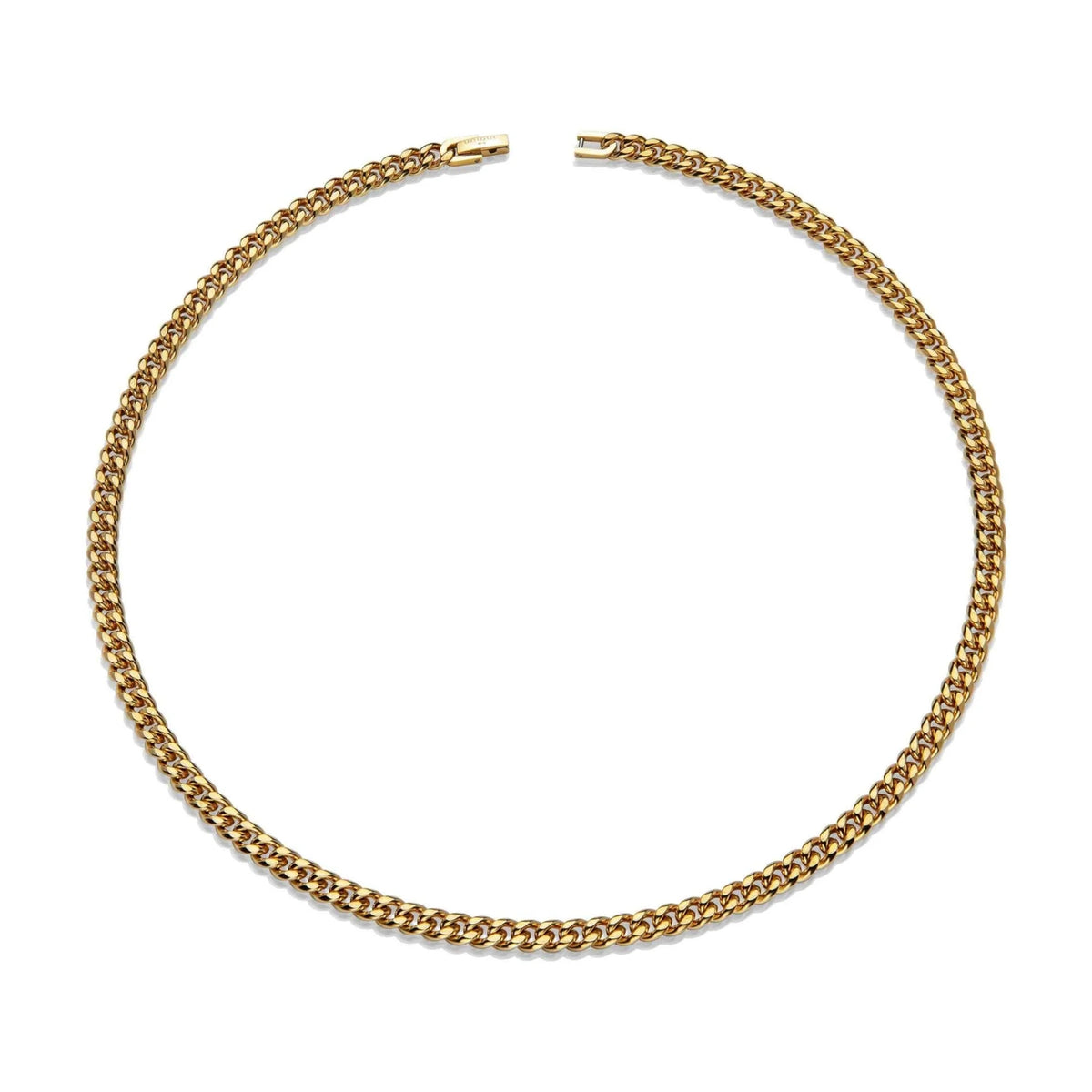 Unique Yellow IP Plated Stainless Steel Curb Link Necklace 50cm - Michael Jones Jeweller