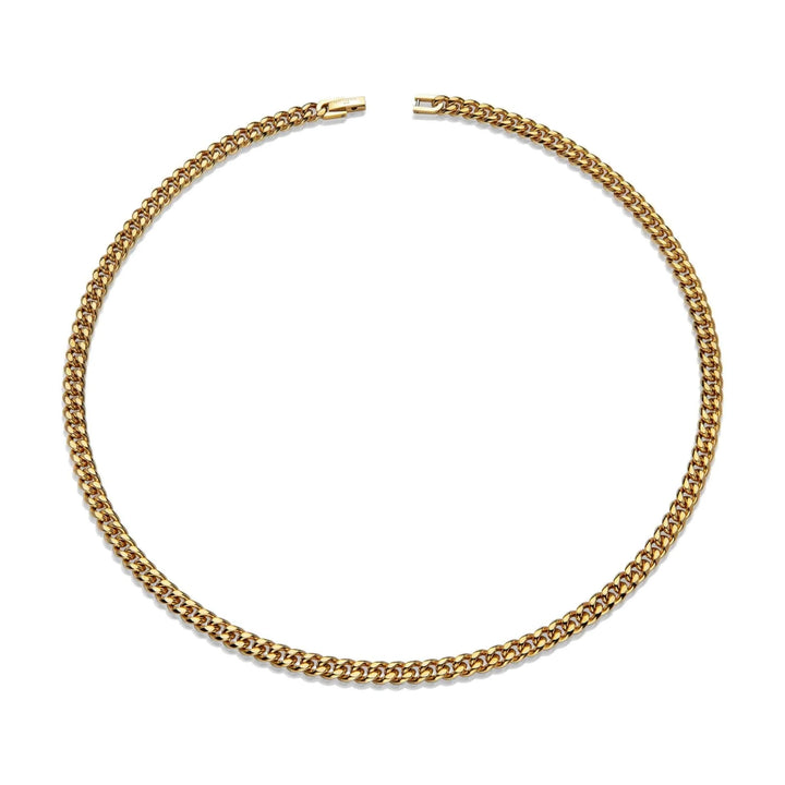 Unique Yellow IP Plated Stainless Steel Curb Link Necklace 50cm