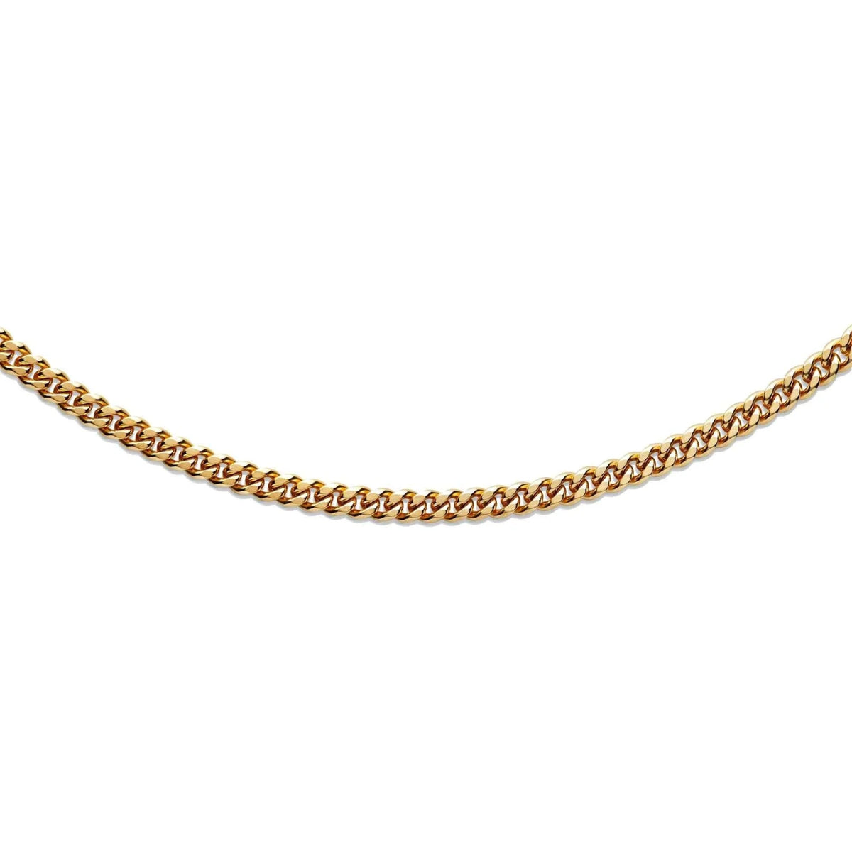 Unique Yellow IP Plated Stainless Steel Curb Link Necklace 50cm - Michael Jones Jeweller