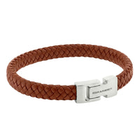 Steel and Barnett Archie Peanut Braided Leather Men's Bracelet - Medium