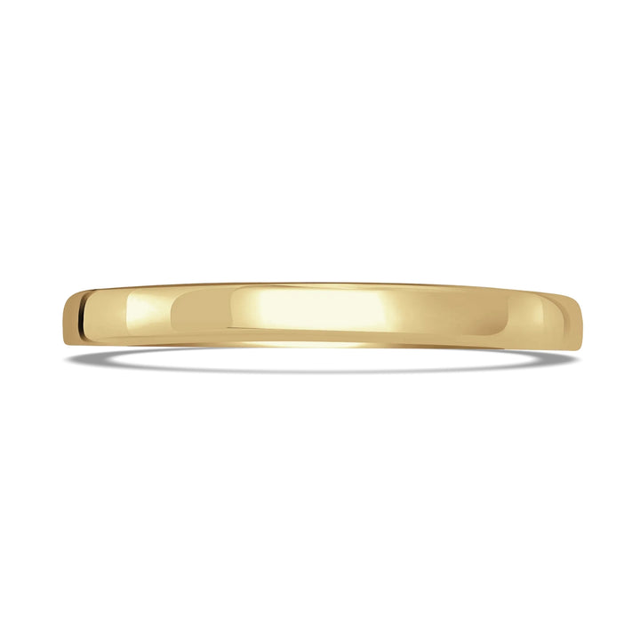 2mm Softened Flat Court 18ct Yellow Gold Wedding Ring by Brown & Newirth