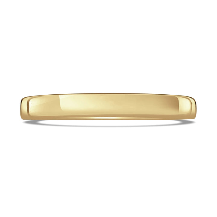 2.5mm Softened Flat Court 18ct Yellow Gold Wedding Ring by Brown & Newirth