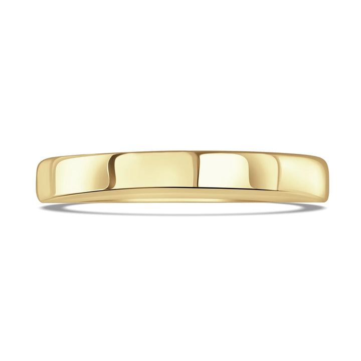 3mm Softened Flat Court 18ct Yellow Gold Wedding Ring by Brown & Newirth