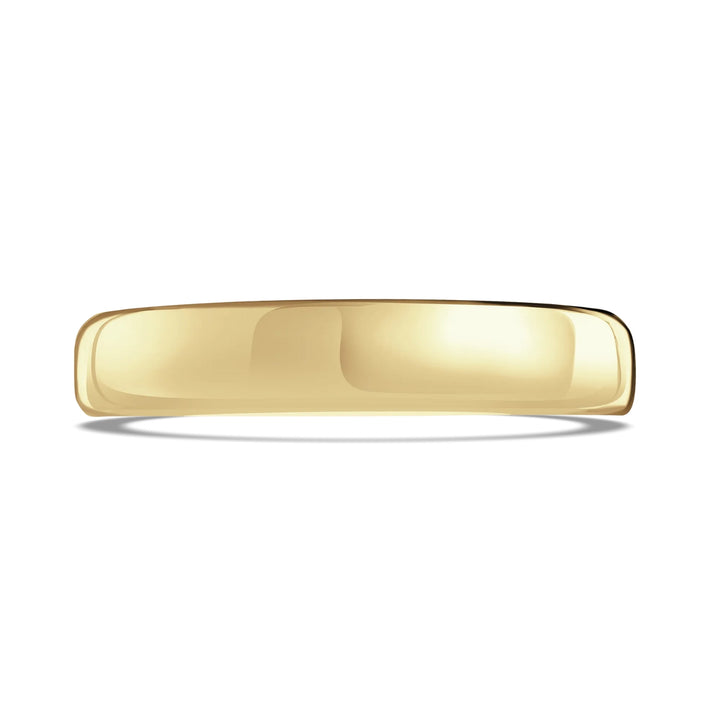 4mm Softened Flat Court 18ct Yellow Gold Wedding Ring by Brown & Newirth