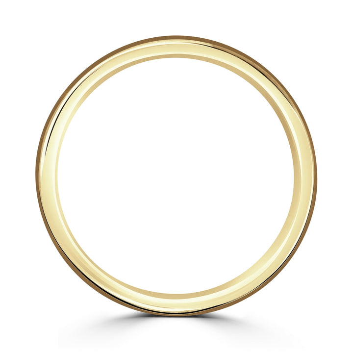 4mm Softened Flat Court 18ct Yellow Gold Wedding Ring by Brown & Newirth