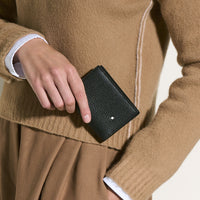 Montblanc Leather - Grain Card Holder 4CC Black MB199442