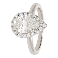 Laboratory Grown 2.00ct Pear Cut Diamond Platinum Cluster Ring