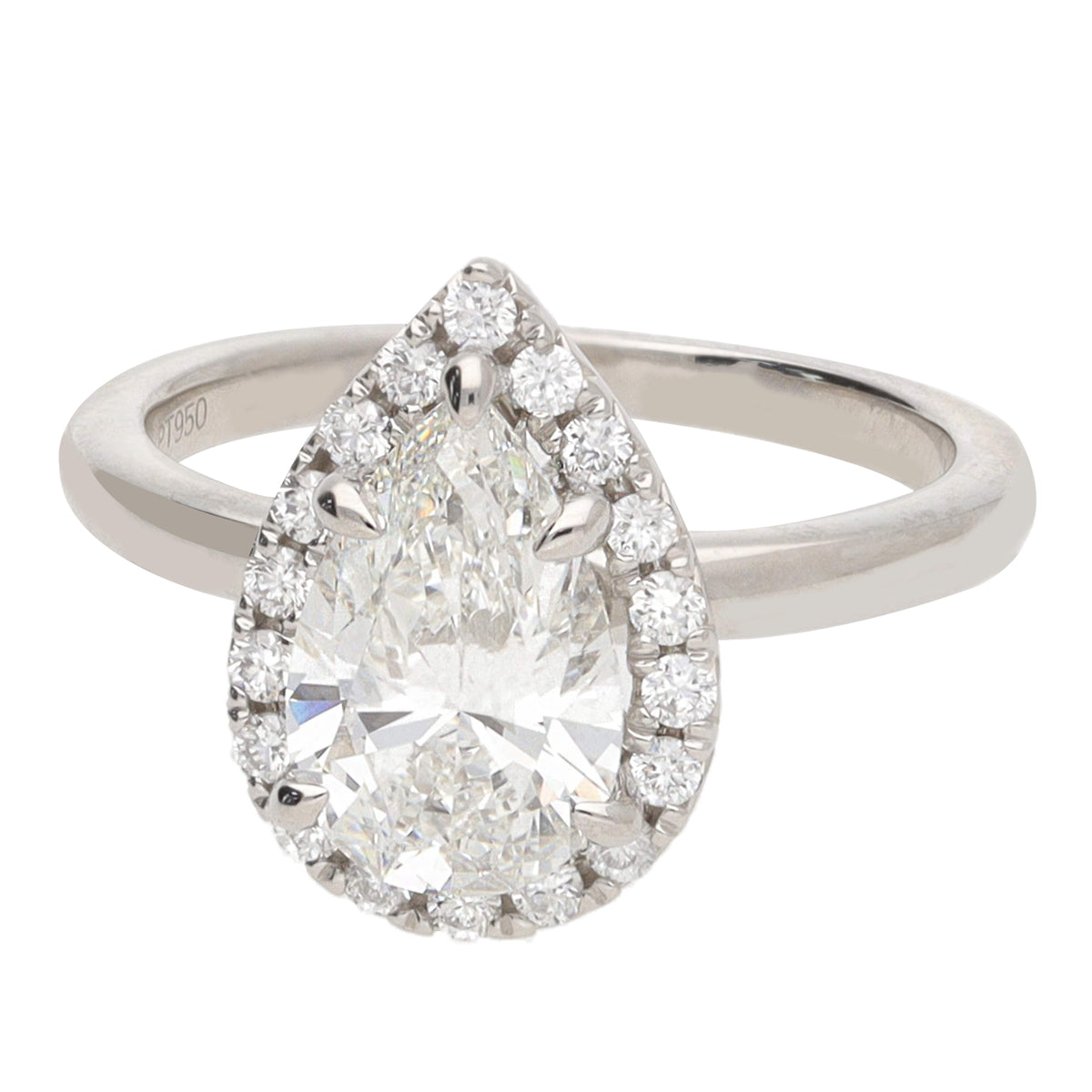 Laboratory Grown 2.00ct Pear Cut Diamond Platinum Cluster Ring - Michael Jones Jeweller