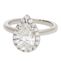 Laboratory Grown 2.00ct Pear Cut Diamond Platinum Cluster Ring