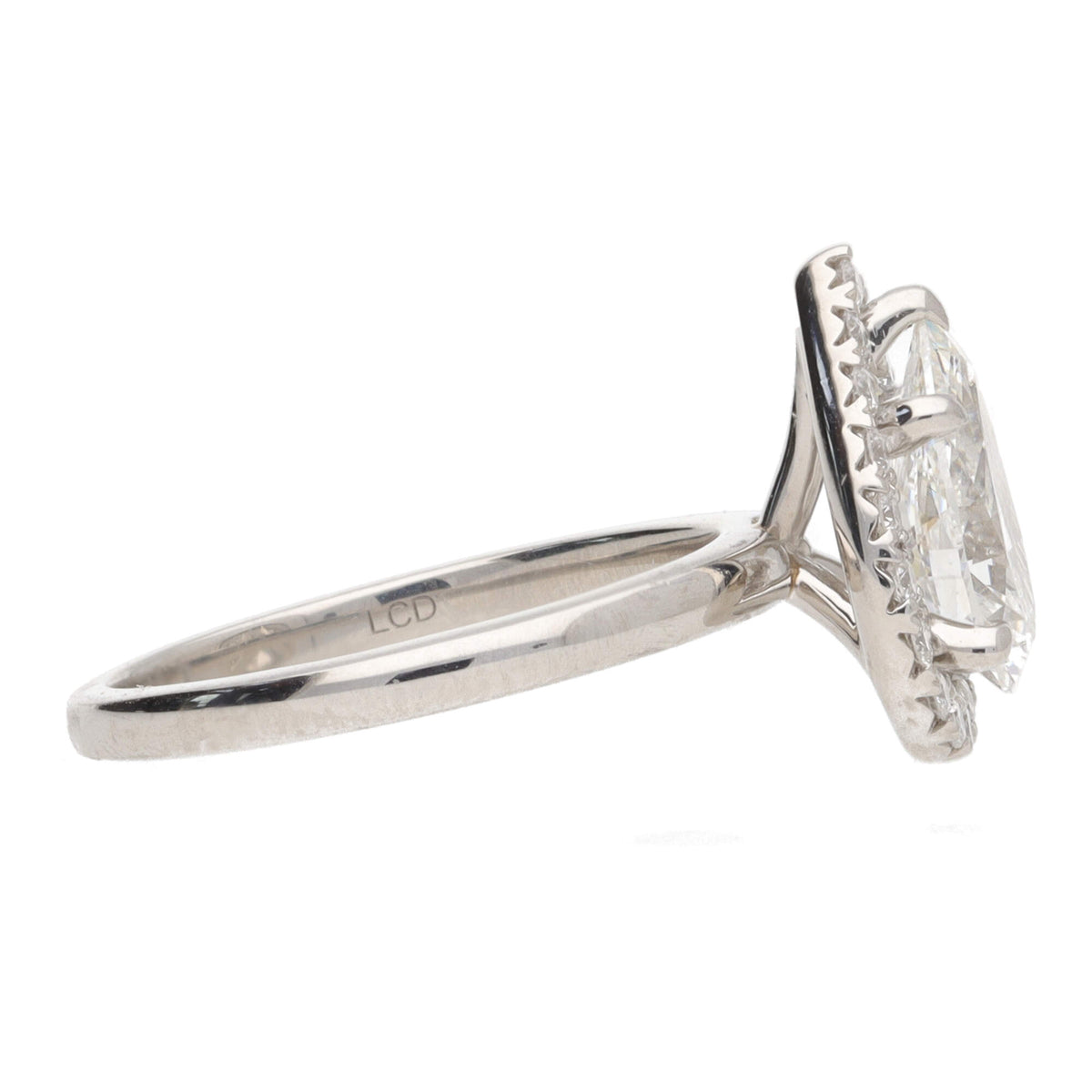 Laboratory Grown 2.00ct Pear Cut Diamond Platinum Cluster Ring - Michael Jones Jeweller