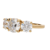 Laboratory Grown 4.00ct Round Brilliant Cut Diamond Three Stone 18ct Yellow Gold Ring - Michael Jones Jeweller