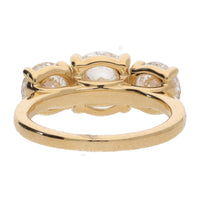 Laboratory Grown 4.00ct Round Brilliant Cut Diamond Three Stone 18ct Yellow Gold Ring - Michael Jones Jeweller