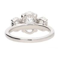 Laboratory Gorwn 3.00 Oval Diamond Platinum Three Stone Ring