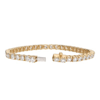 Laboratory Grown 10.00ct 18ct Yellow Gold Tennis Bracelet