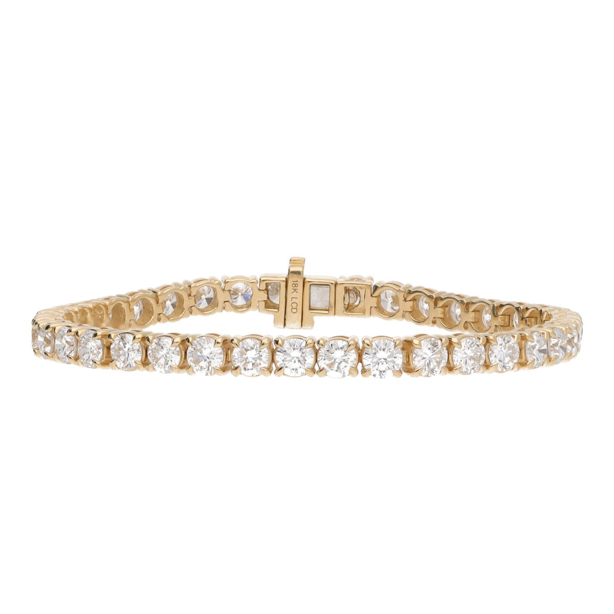Laboratory Grown 10.00ct 18ct Yellow Gold Tennis Bracelet - Michael Jones Jeweller