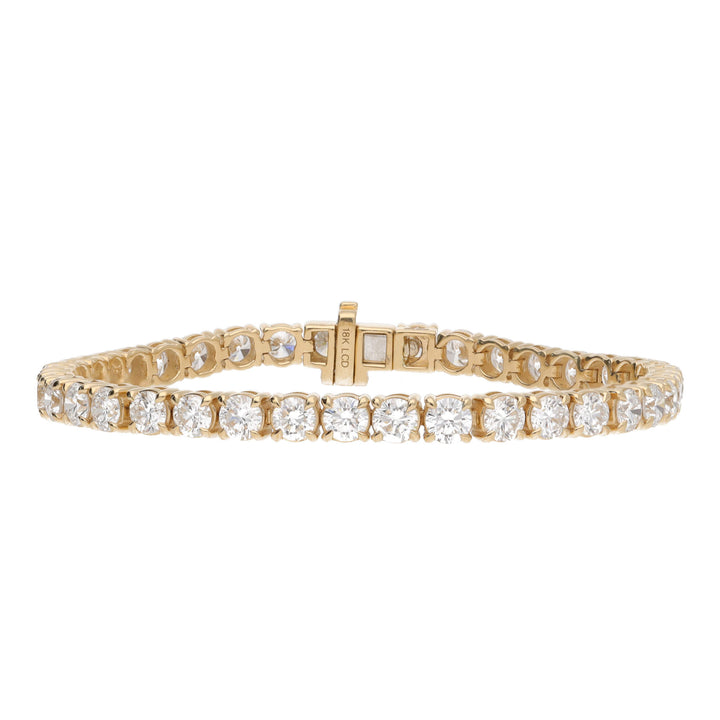 Laboratory Grown 10.00ct 18ct Yellow Gold Tennis Bracelet