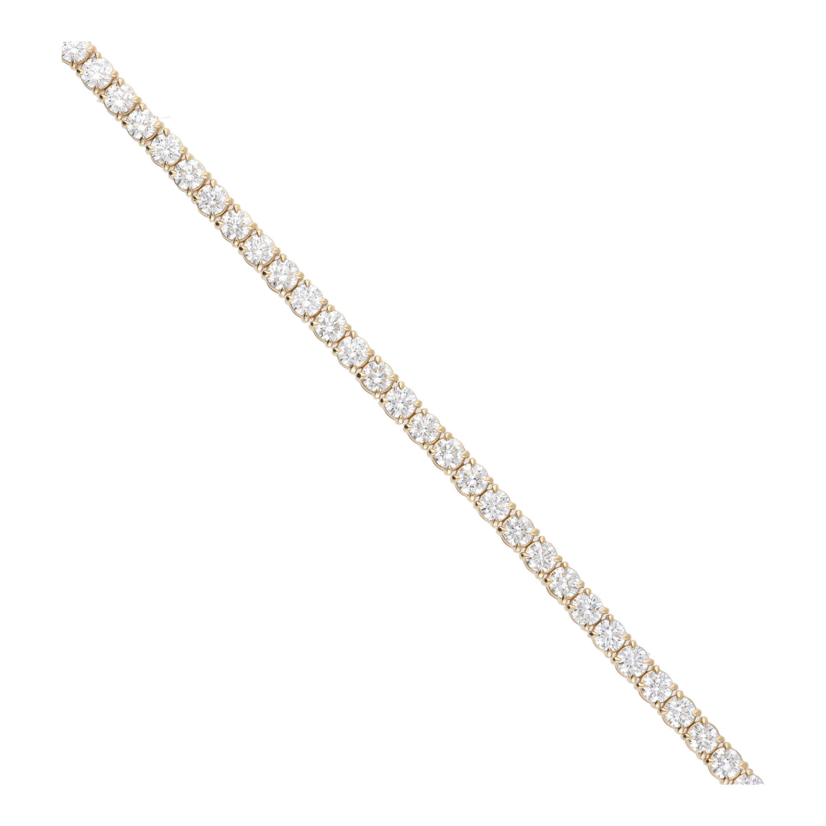 Laboratory Grown 10.00ct 18ct Yellow Gold Tennis Bracelet - Michael Jones Jeweller