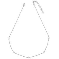 D for Diamond Star Station Silver Necklace