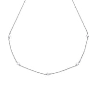 D for Diamond Star Station Silver Necklace