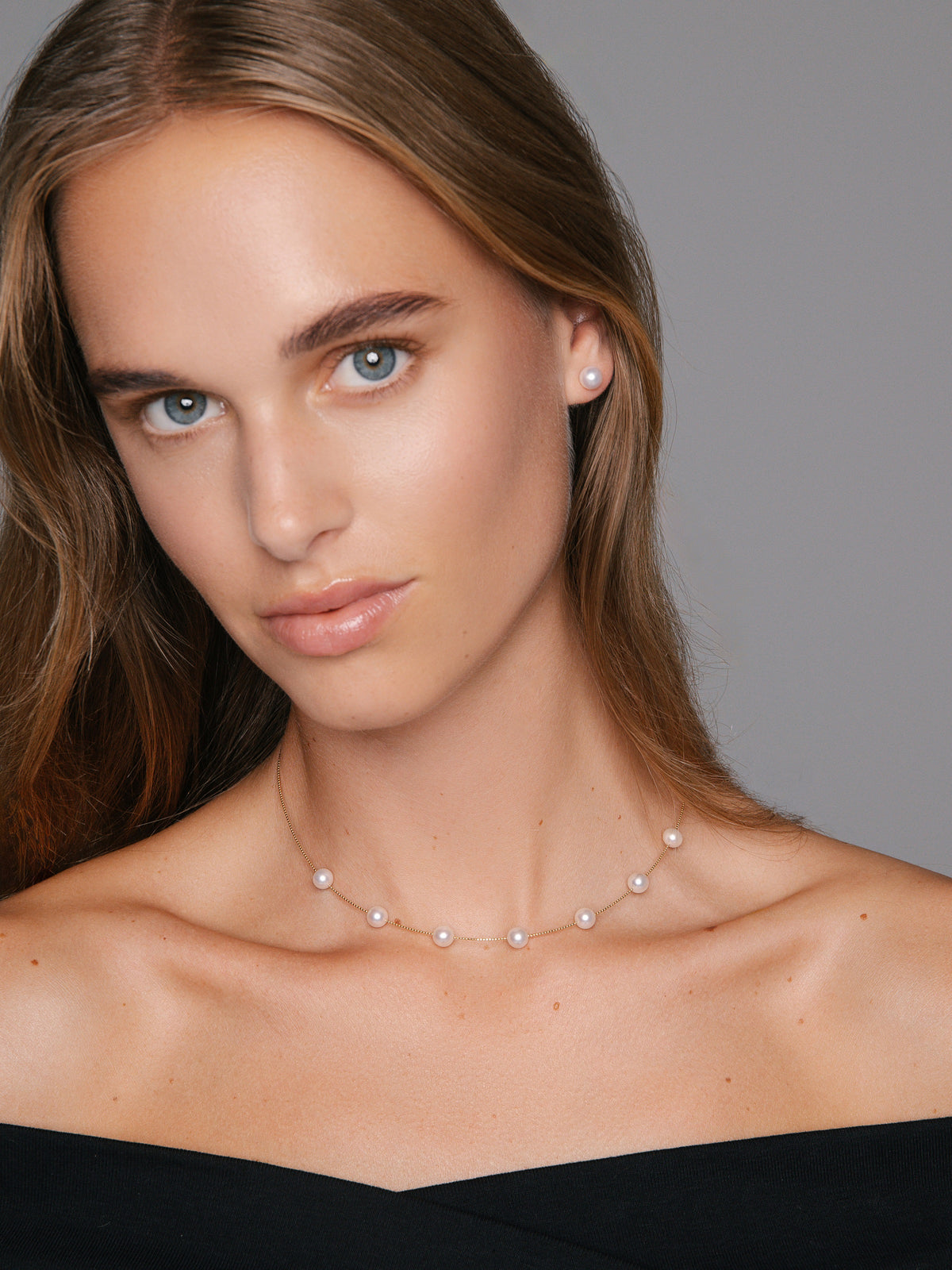 Yana Nesper Akoya Pearl 18ct Yellow Gold Slim Choker Necklace